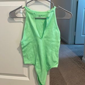 NWT Urban outfitters lime green thong bodysuit